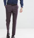 Heart & Dagger Slim Suit Pants In Check Tweed - Gray
