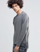 Cheap Monday Oversee Sweatshirt Side Zips Curved Tail Gray - Gray