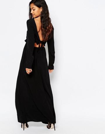Japonica Cut Out Back Maxi Dress - Black