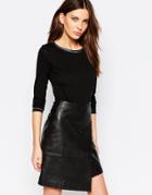 Sisley Longsleeve Top With Detailed Neck In Black - 100