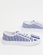 Asos Design Dizzy Lace Up Sneakers In Stripe-multi
