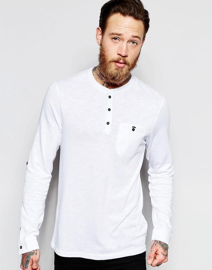 Ted Baker Long Sleeve Grandad Top - White