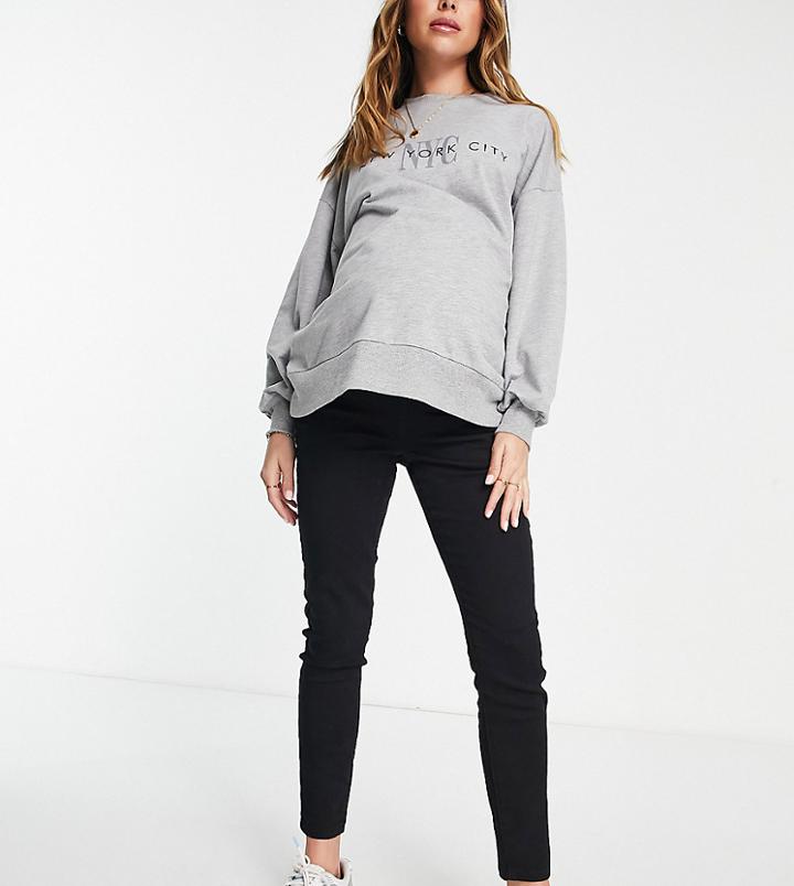 Cotton: On Maternity Super Stretch Jeans In Black