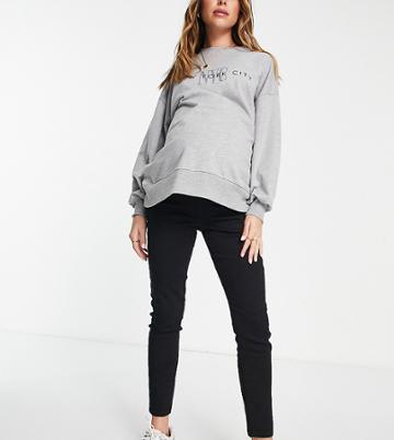 Cotton: On Maternity Super Stretch Jeans In Black
