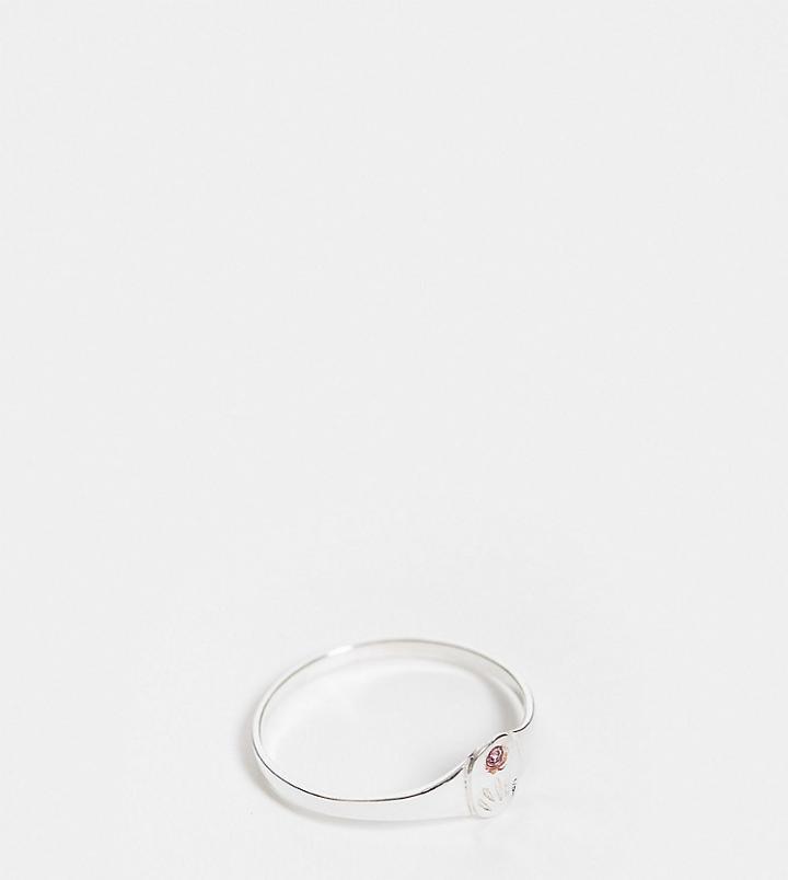 Kingsley Ryan Curve June Birthstone Ring In Sterling Silver With Light Amethyst Crystal
