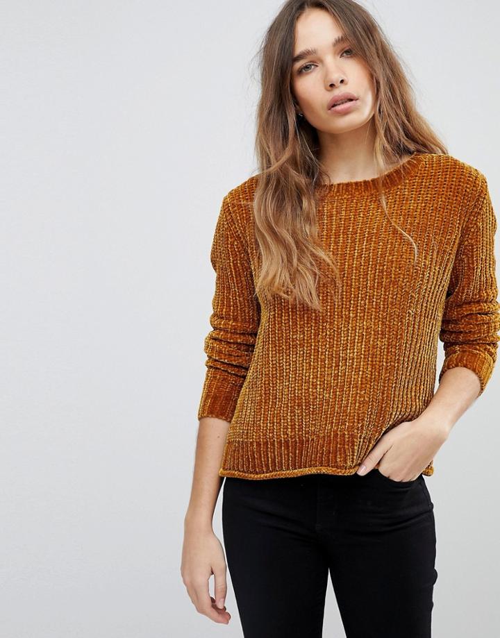 Jdy Cropped Knitted Sweater - Brown