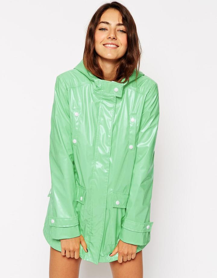 Asos High Shine Rain Trench - Lemon