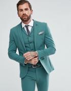 Asos Super Skinny Fit Suit Jacket In Peacock Green - Green