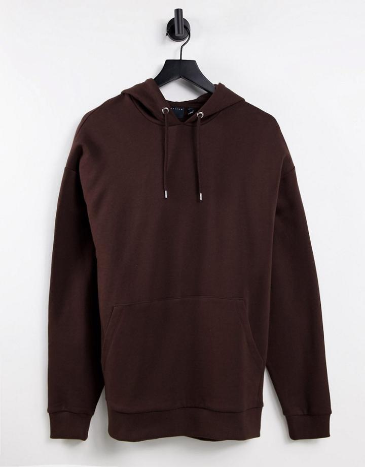 Asos Design Oversized Hoodie In Deep Brown