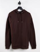 Asos Design Oversized Hoodie In Deep Brown