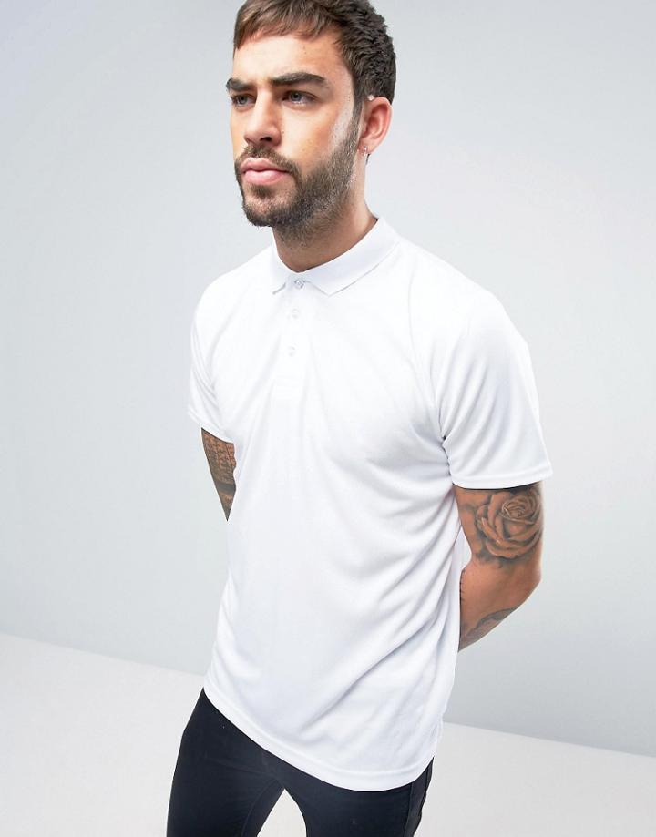 Brave Soul 3 Button Polo Shirt - White