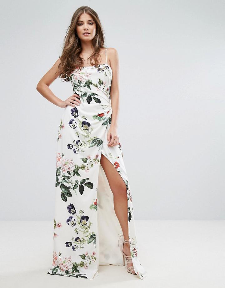 Stylestalker Printed Wrap Maxi Dress - Multi