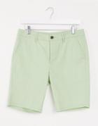 Asos Design Super Skinny Chino Shorts In Pastel Green