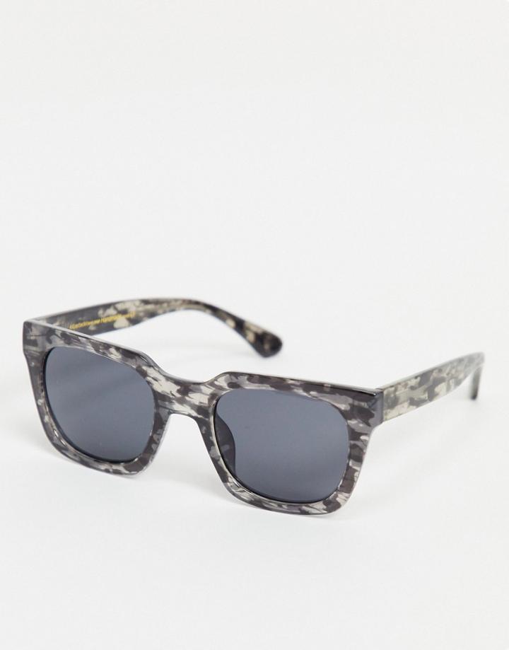 A.kjaerbede Nancy Unisex Square Sunglasses In Gray Tort