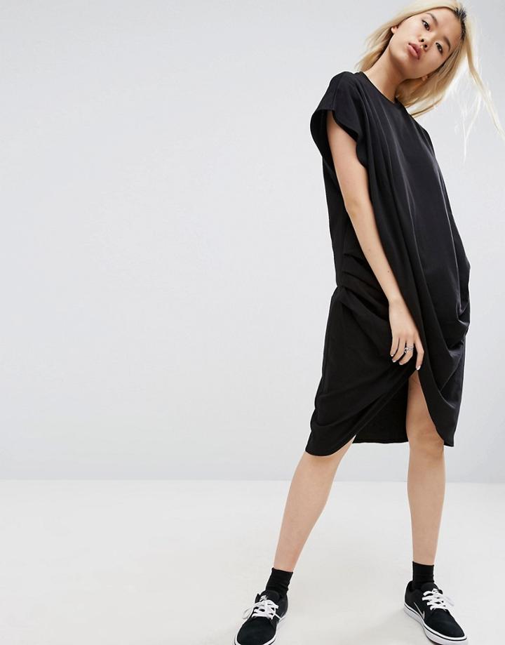 Asos White Cross Wrap Midi Dress - Black
