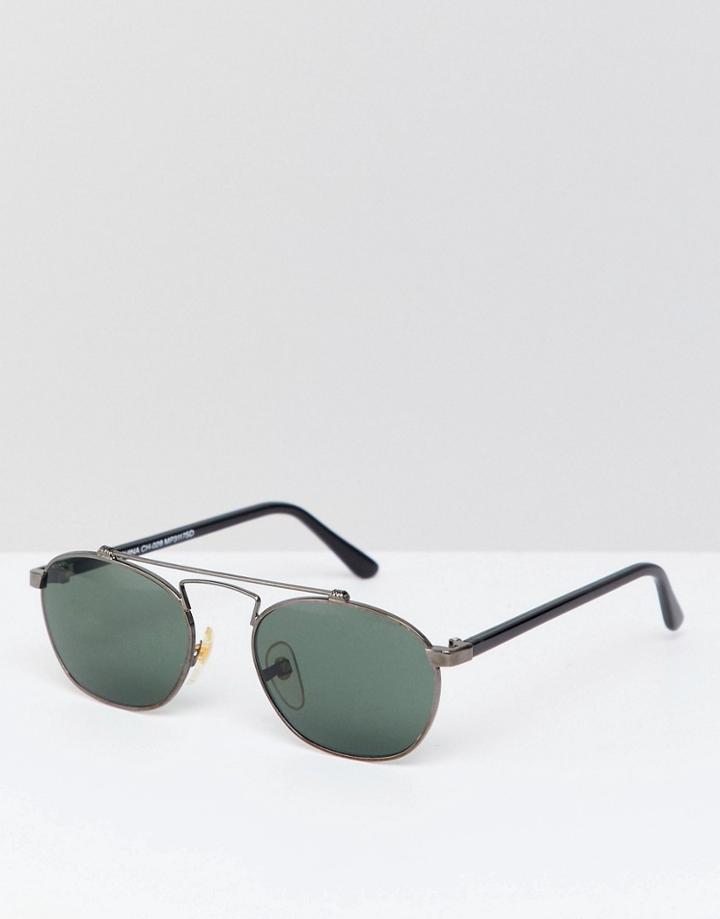 Reclaimed Vintage Inspired Round Sunglasses In Black Exclusive To Asos - Black