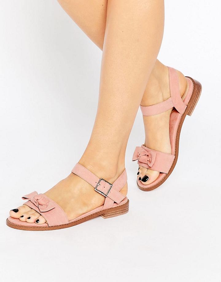 Asos Fresco Bow Sandals - Pale Pink