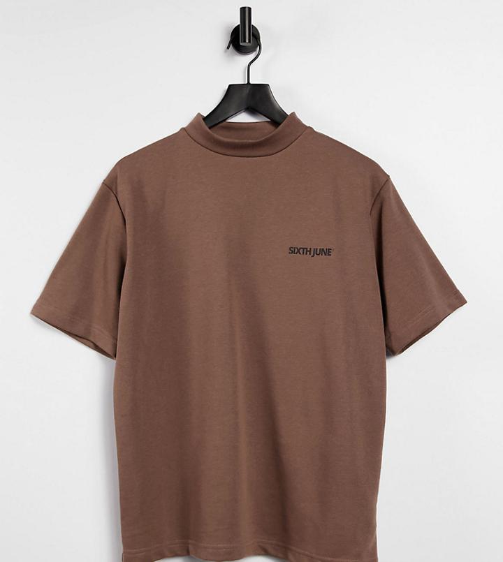 Sixth June Essential T-shirt In Brown Exclusive At Asos