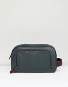 Ted Baker Leather Toiletry Bag In Green - Green