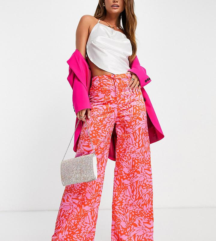 Asyou Wide Leg Set Pants In Print-multi