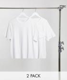 Pull & Bear Join Life 2 Pack T-shirt In White