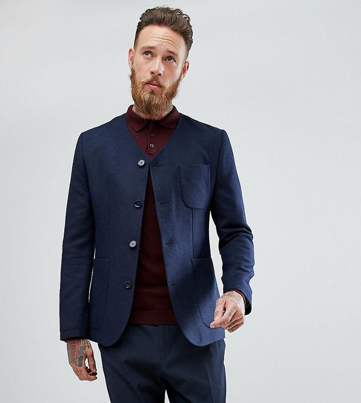 Heart & Dagger High Break Slim Worker Jacket - Navy