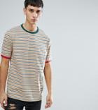 Asos Tall Relaxed Retro Stripe T-shirt - Multi