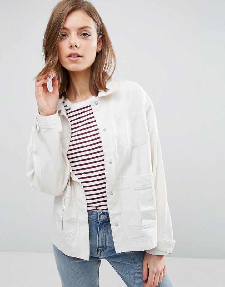 Asos Washed Jacket - White