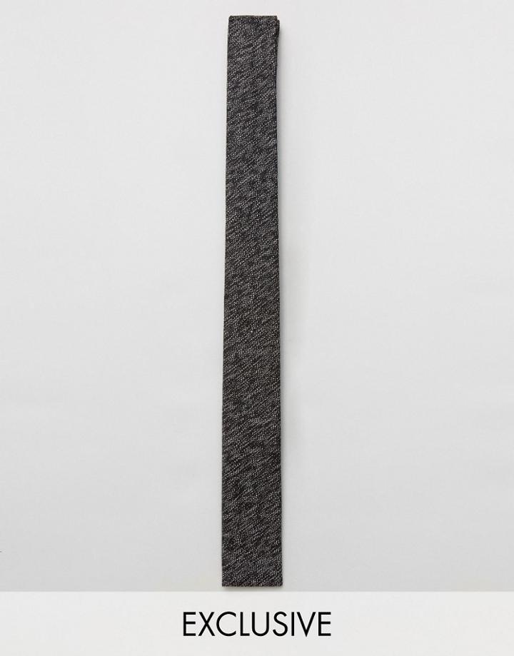 Noak Square Tie In Marl - Black