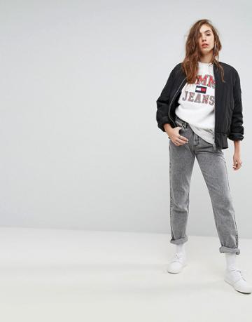 Tommy Jeans 90s Capsule Bleached Out Mom Jean - Gray