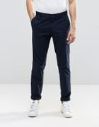 Vito Skinny Cotton Suit Trousers - Navy