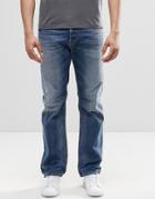 Diesel Waykee Straight Jeans 853y Mid Distressed - Mid Wash