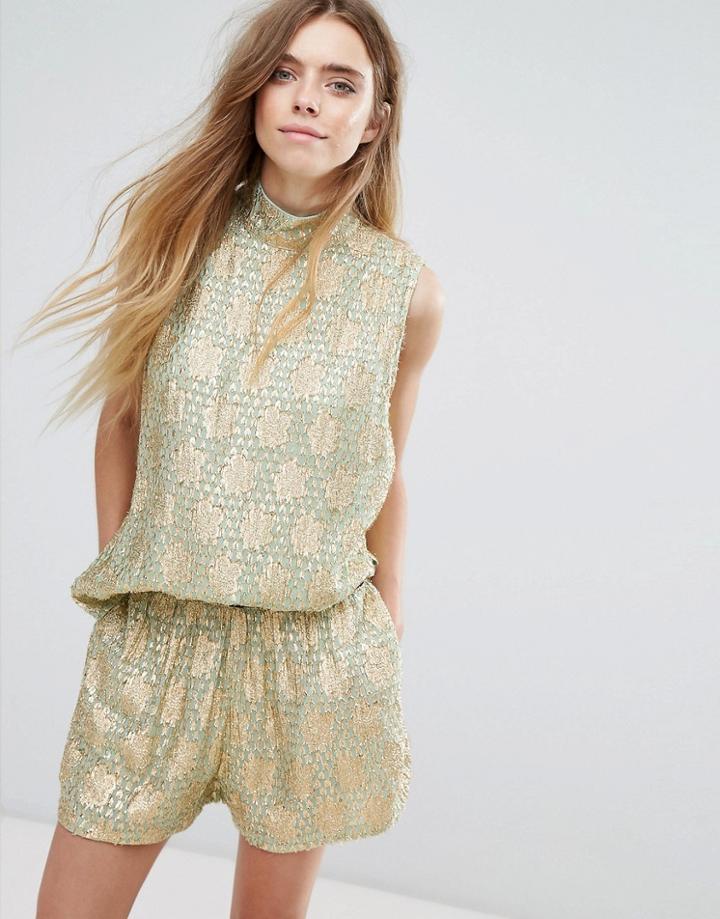 Ganni Emiko Jacquard Tank Top - Blue