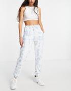 Violet Romance Slim Leg Sweatpants In Tie Dye - Part Of A Set-blues