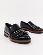 Asos Design Metro Embellished Flat Shoes-black
