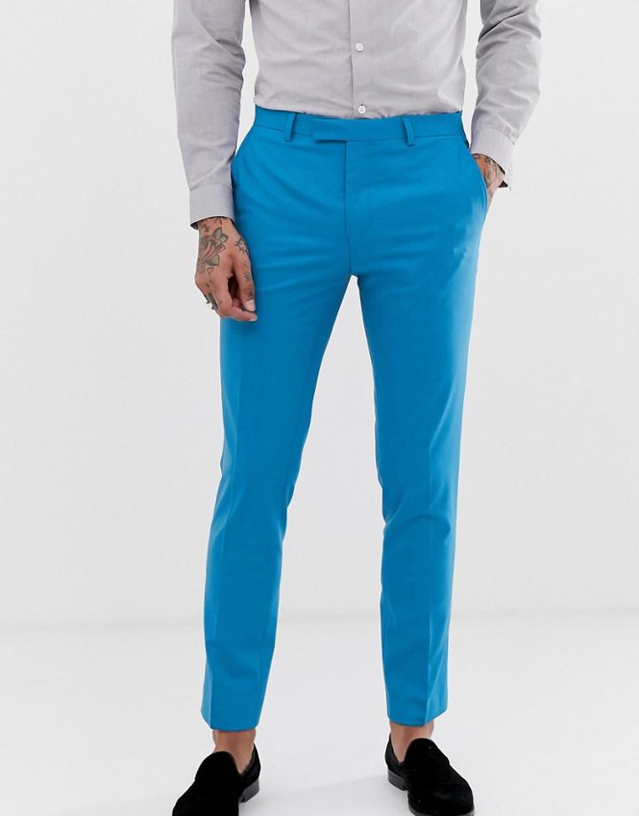 Twisted Tailor Super Skinny Suit Pants In Bright Blue