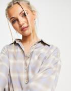 New Look Check Shirt In Blue Pattern-blues
