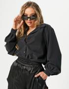 Na-kd Ballon Sleeve Relaxed Shirt In Black