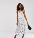 Asos Design Tall Pephem Midi Sundress In Contemporary Print-multi