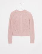 Bardot Cable Knit Sweater In Rose-pink