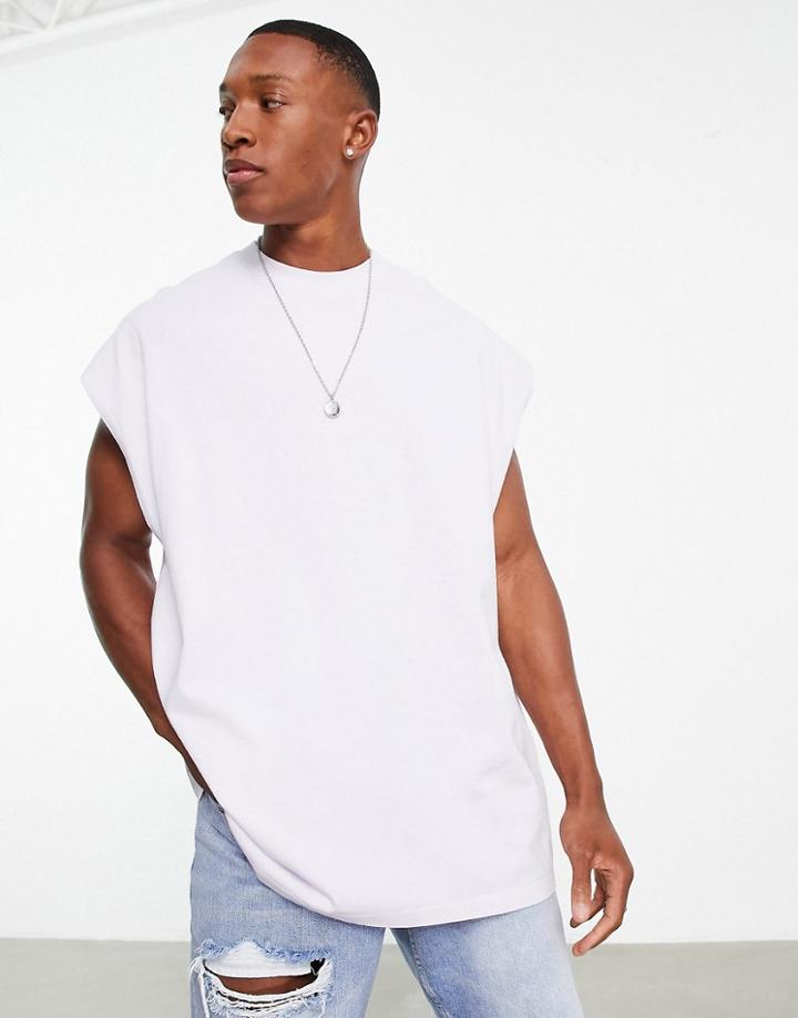 Topman Extreme Oversized Tank Top In Washed Lilac-purple
