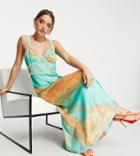 Y.a.s Exclusive Maxi Cami Dress In Cloudy Blue And Orange Tie Dye-multi