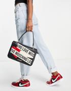 Love Moschino Logo Tape Crossbody Bag In Black