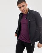 Celio Bomber Jacket With Pockets In Black - Navy