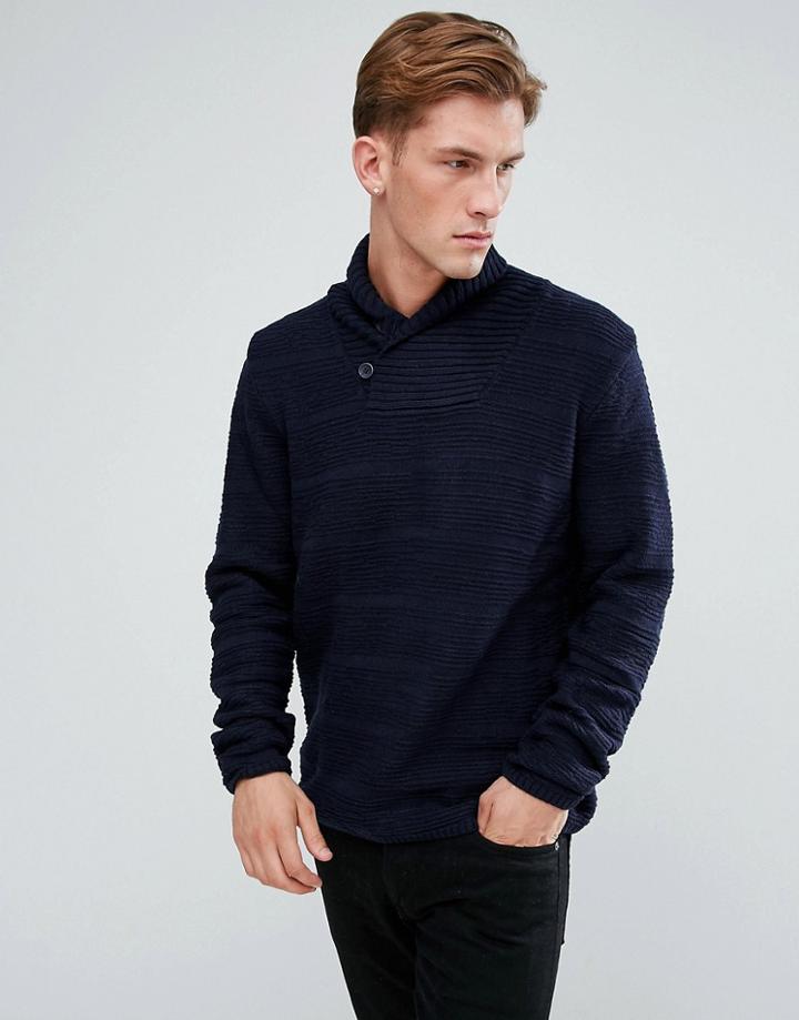 Bellfield Textured Shawl Collar Sweater