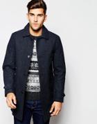 Esprit Houndstooth Wool Trench Coat - Charcoal