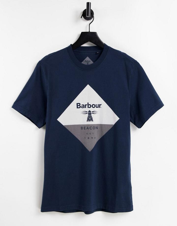 Barbour Beacon Diamond Logo T-shirt In Navy