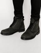 Red Tape Lace Up Boots - Black