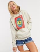 Daisy Street Relaxed Hoodie With Tarot Print In Beige-neutral