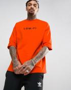 Asos Oversized T-shirt With Lo Fi Print - Orange